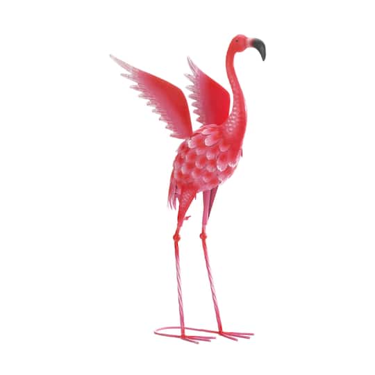 2.3ft. Flying Flamingo Metal Décor